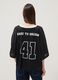 T-shirt nera a maniche corte con inserto traforato regular fit_3