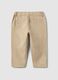 Beige cotton-linen blend chino trousers for boys with regular fit_1