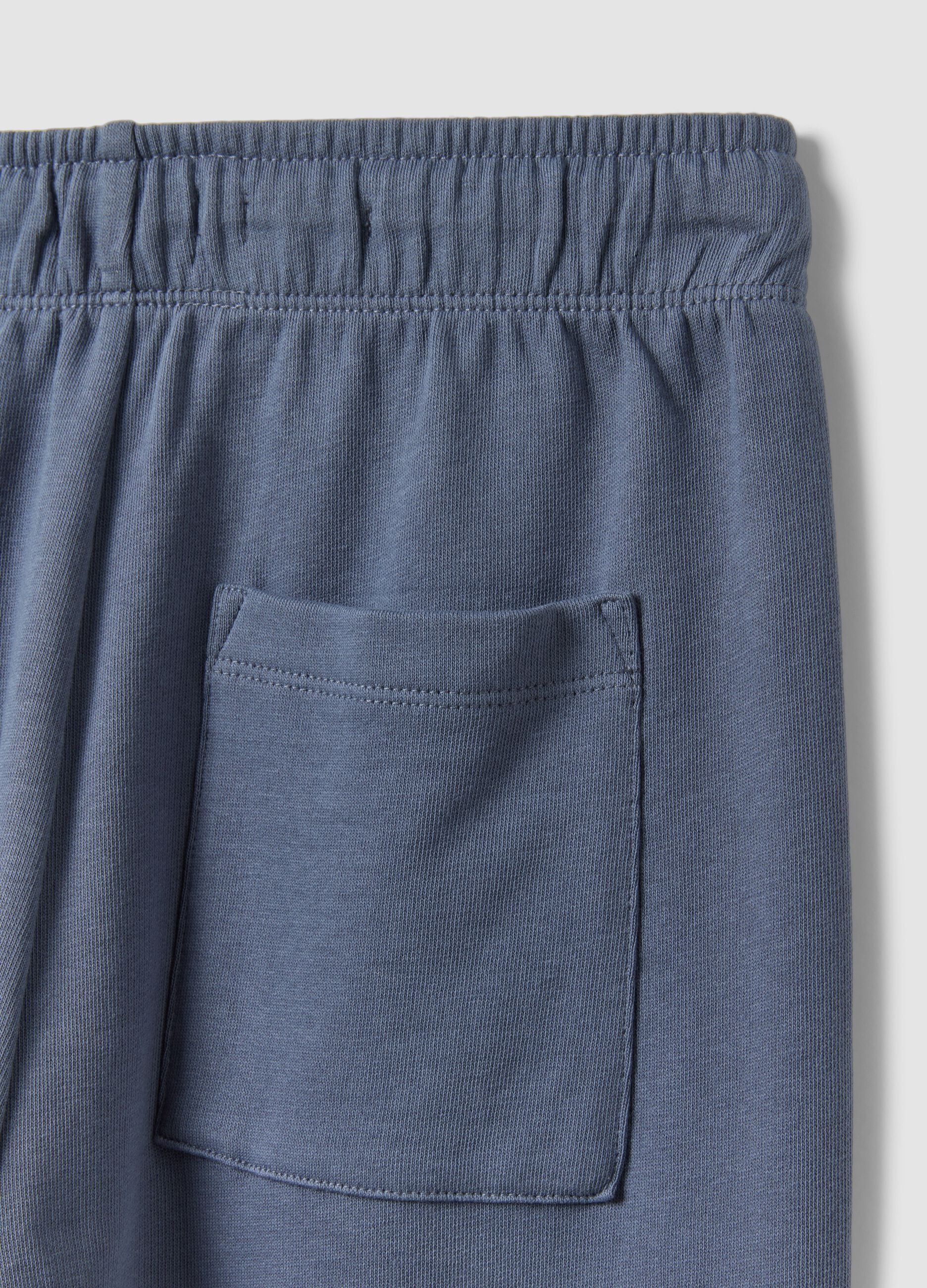 Grey organic cotton jogger trousers for boys, relaxed fit