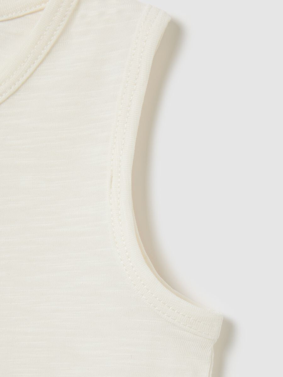 Child's white full cotton vest regular fit_3
