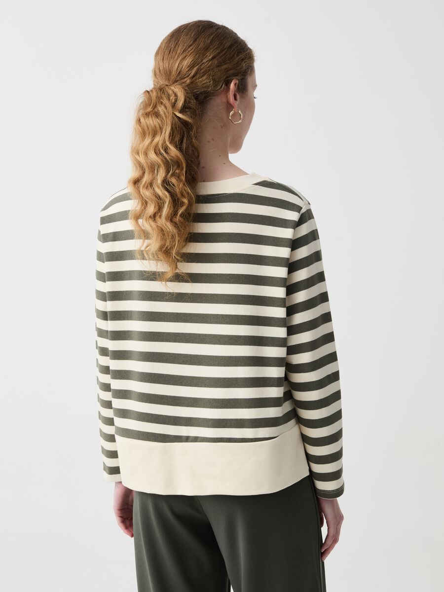 Long-sleeved top with striped pattern_1