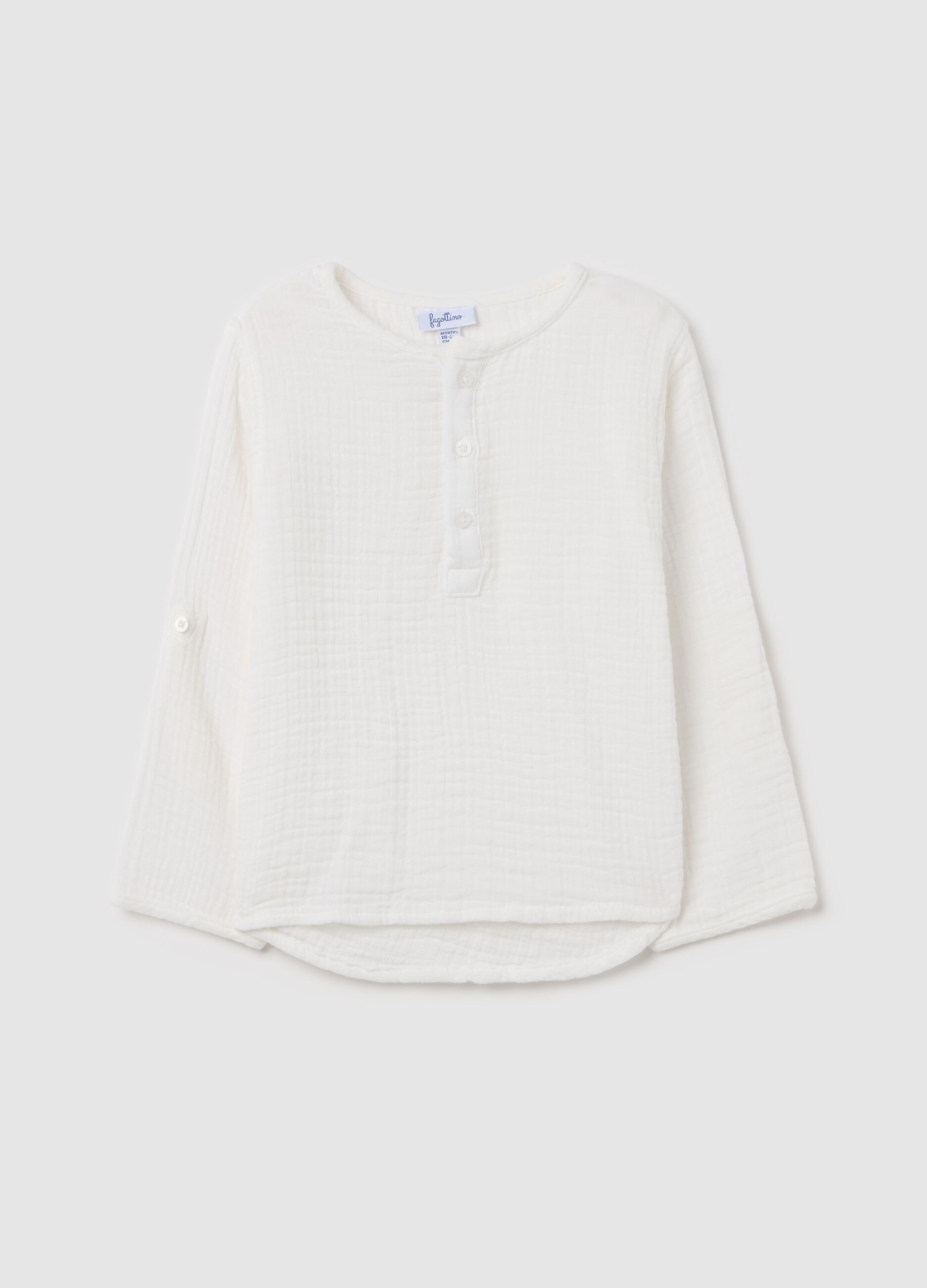 Camicia in tessuto goffrato