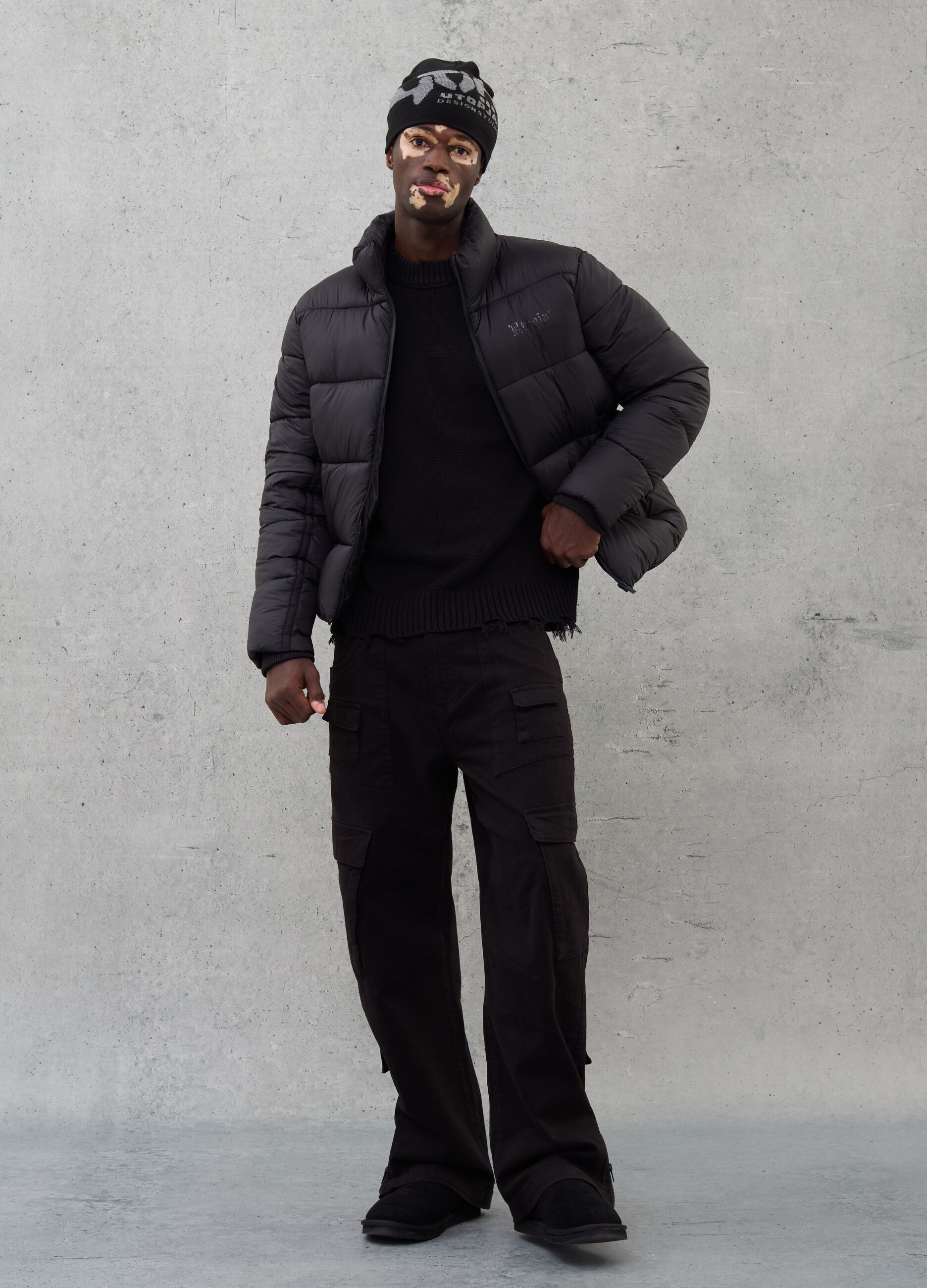 Technical Puffer Jacket Black