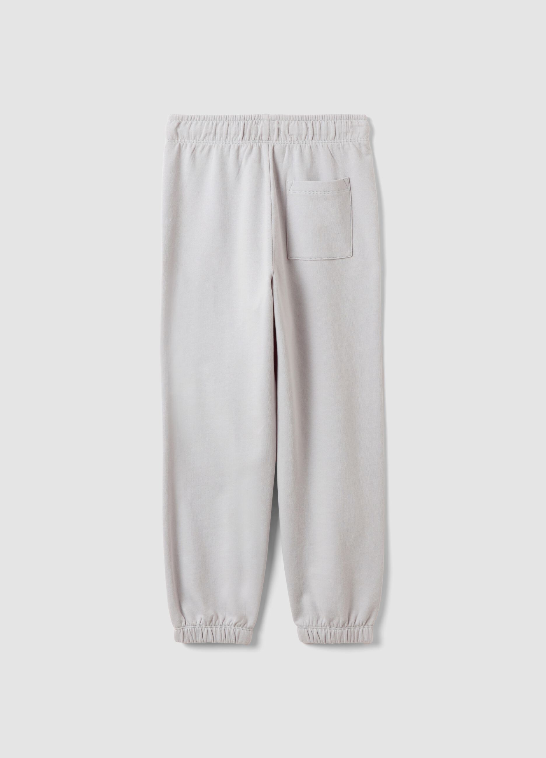 Grey pure organic cotton jogger trousers for boys, relaxed fit