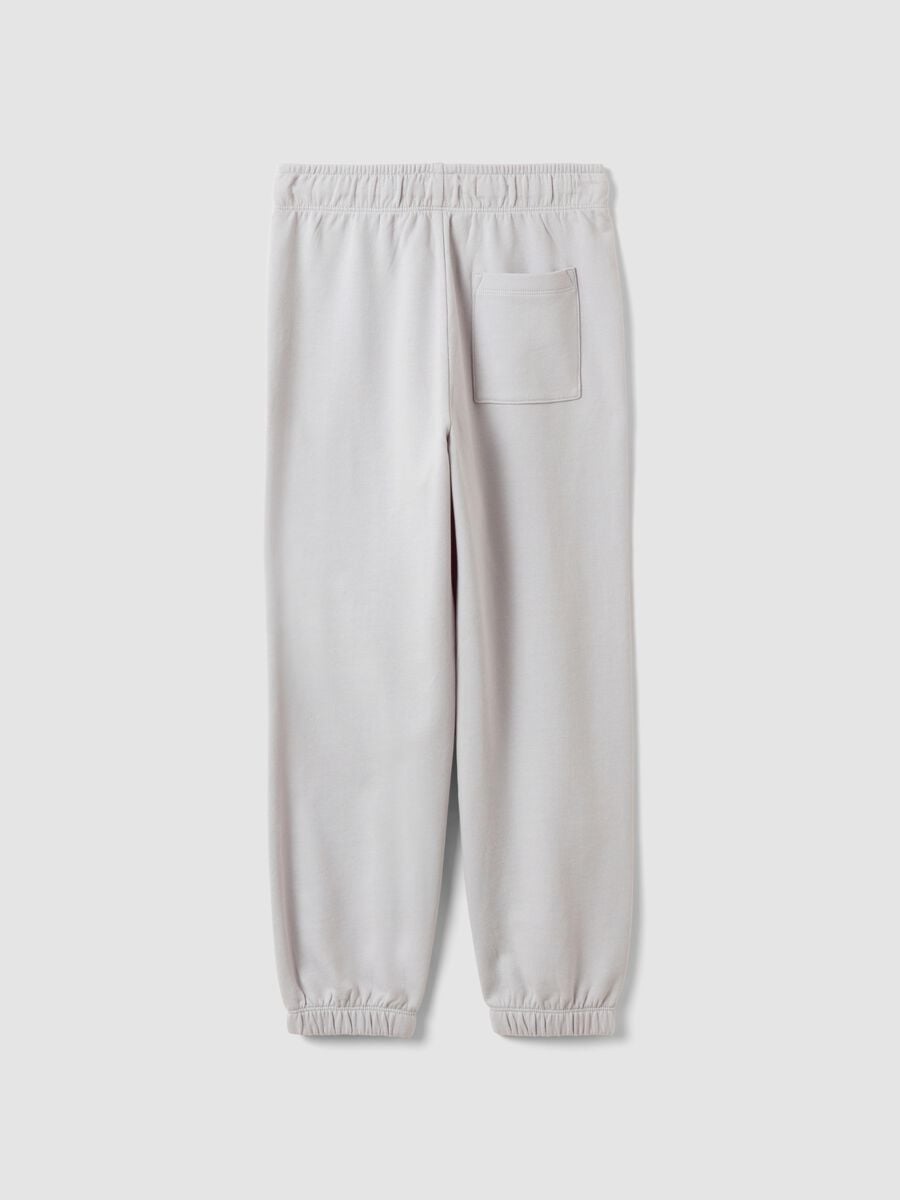 Pantaloni jogger grigi in puro cotone organico per ragazzo relaxed fit_5
