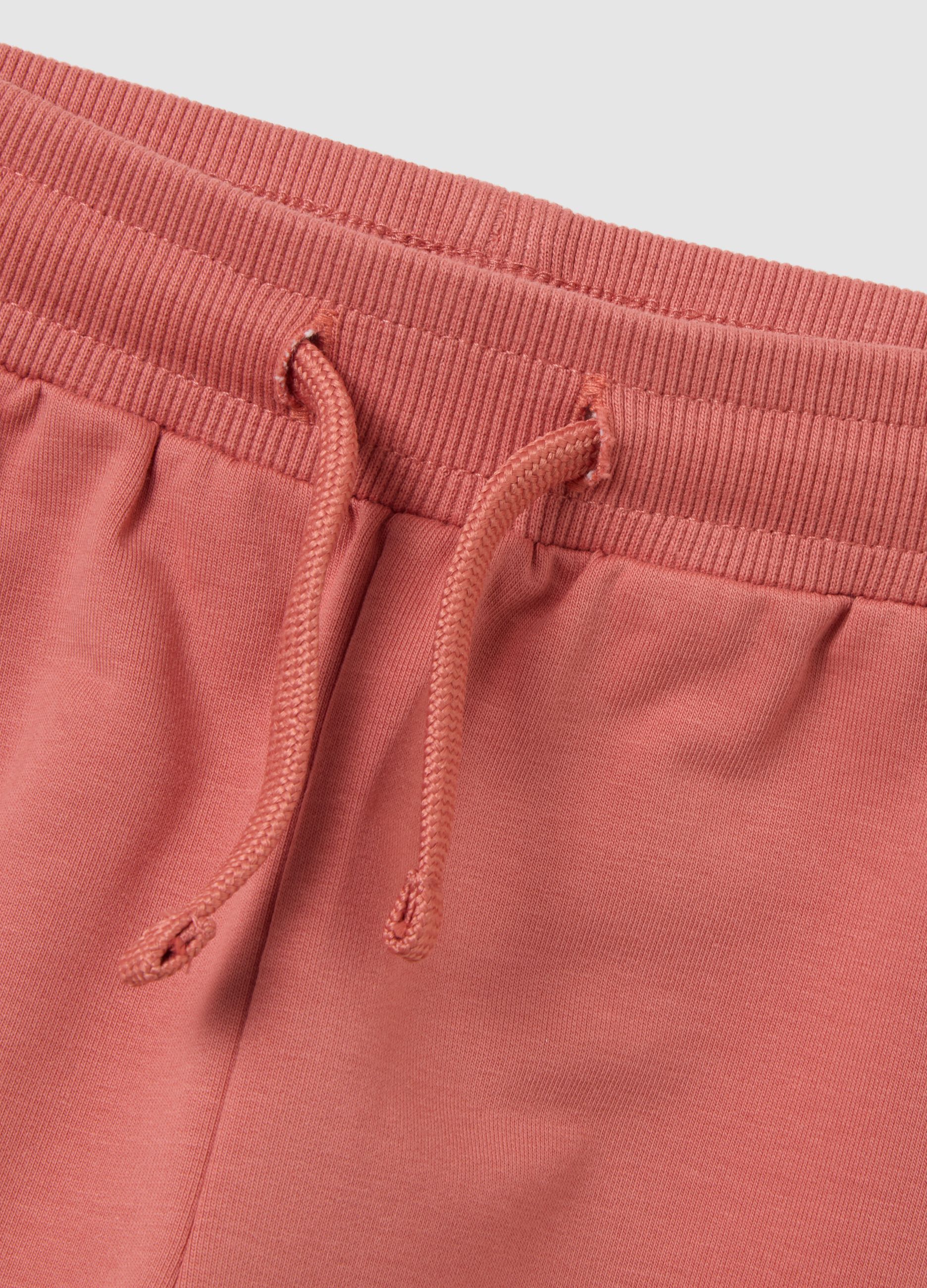 Girls' pink cotton trousers with regular fit