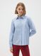 Blue slim fit cotton blend shirt_0