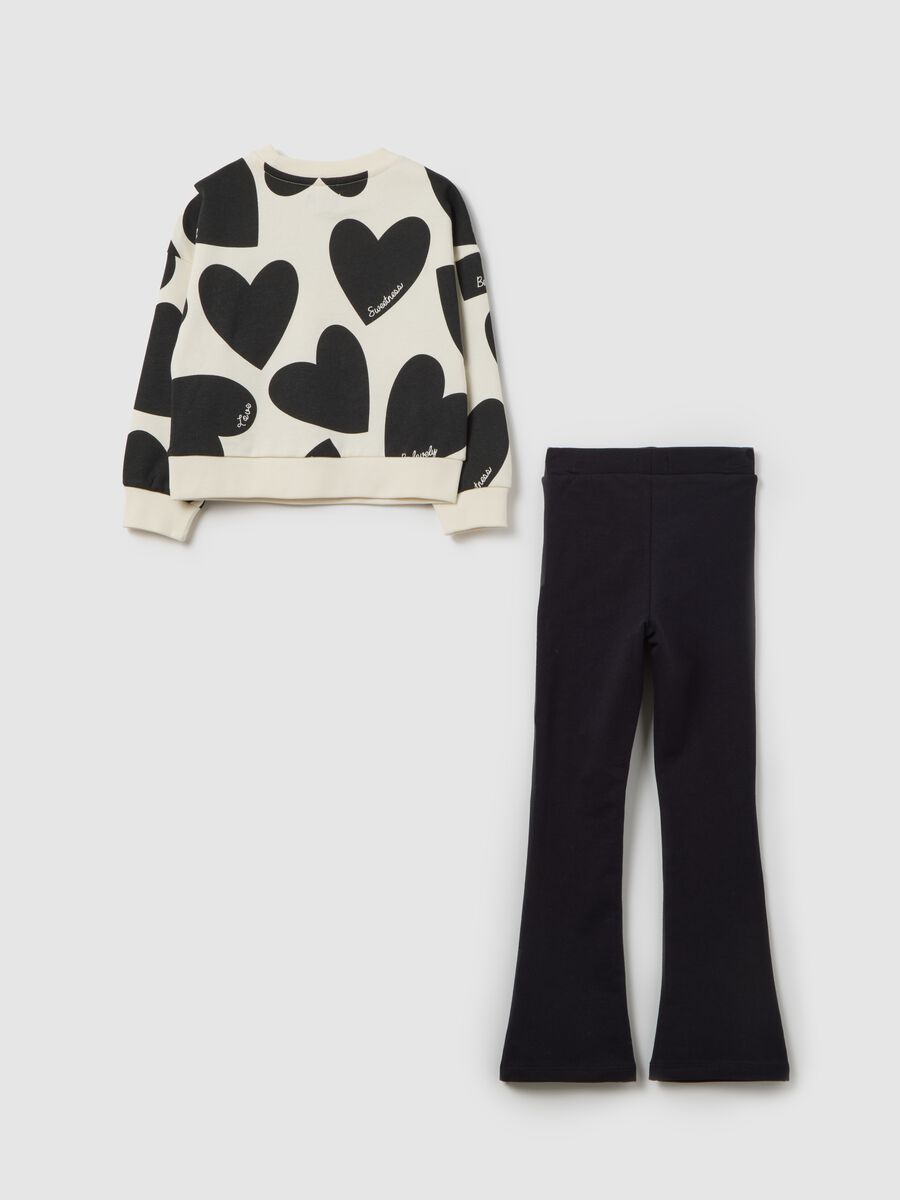 White Set with Trousers Decorated with Hearts_1