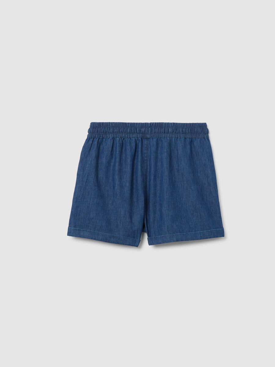 Shorts da ragazza in puro cotone denim regular fit_1