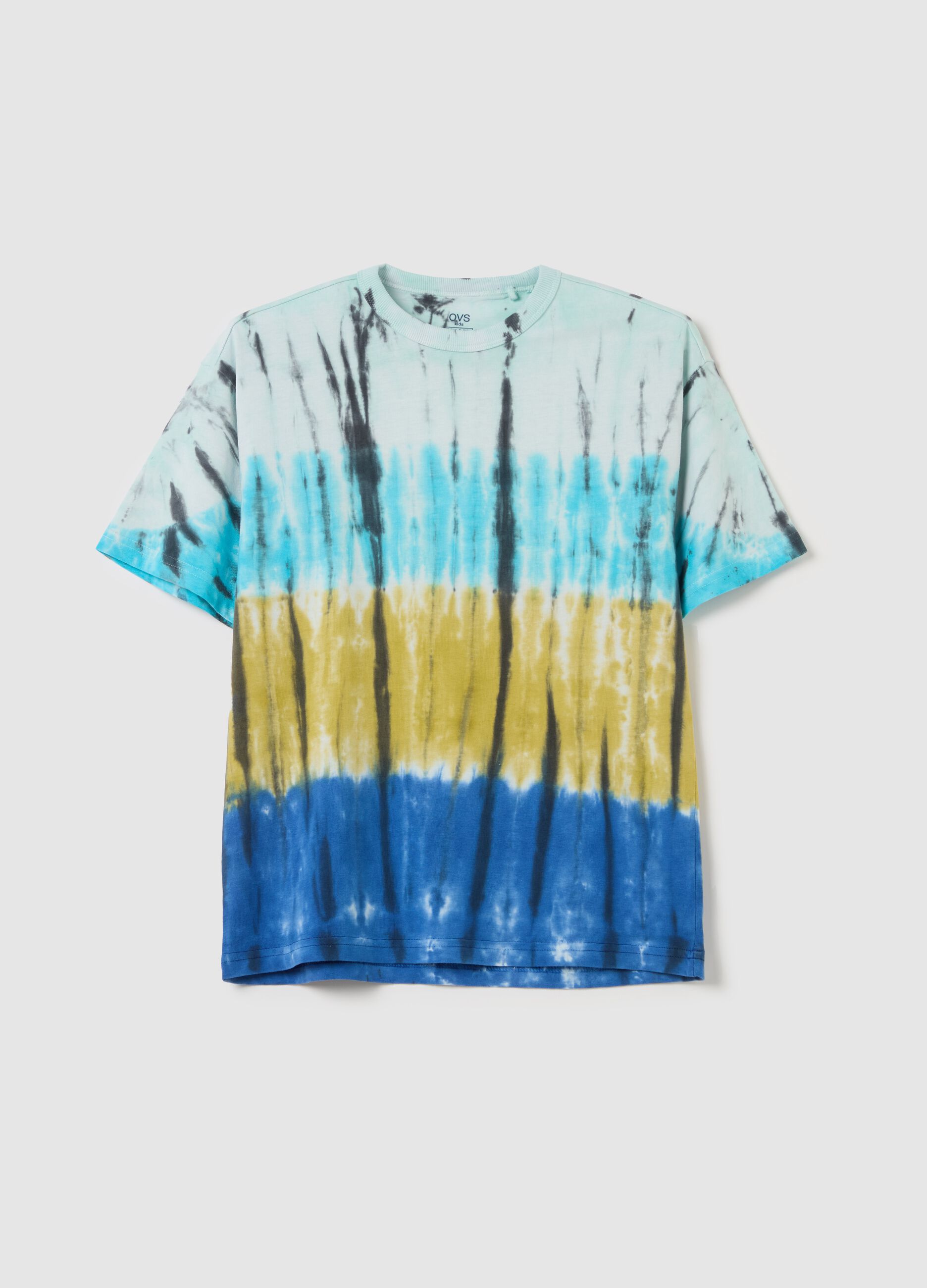 T-shirt in cotton with tie-dye print