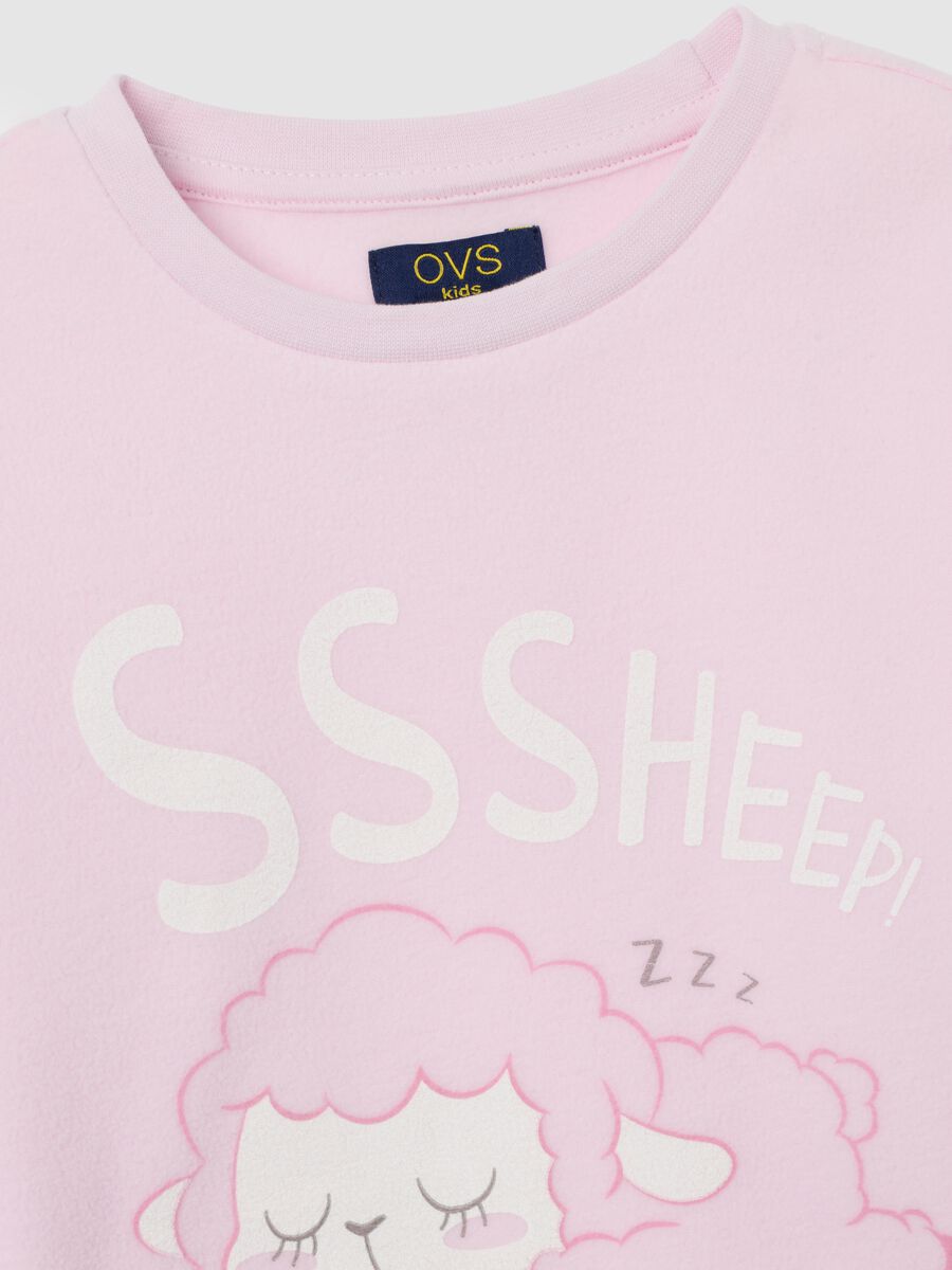 Pink fleece pyjamas for girls_2