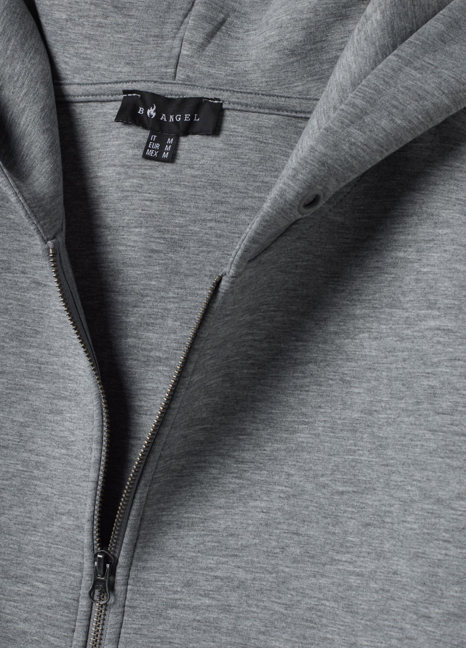 Grey marl stretch viscose oversized sweatshirt