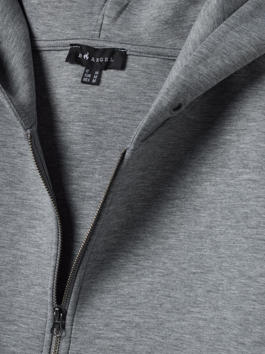Felpa grigio melange in viscosa elasticizzata over fit_1