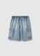 Baggy pure cotton blue shorts for boys_1