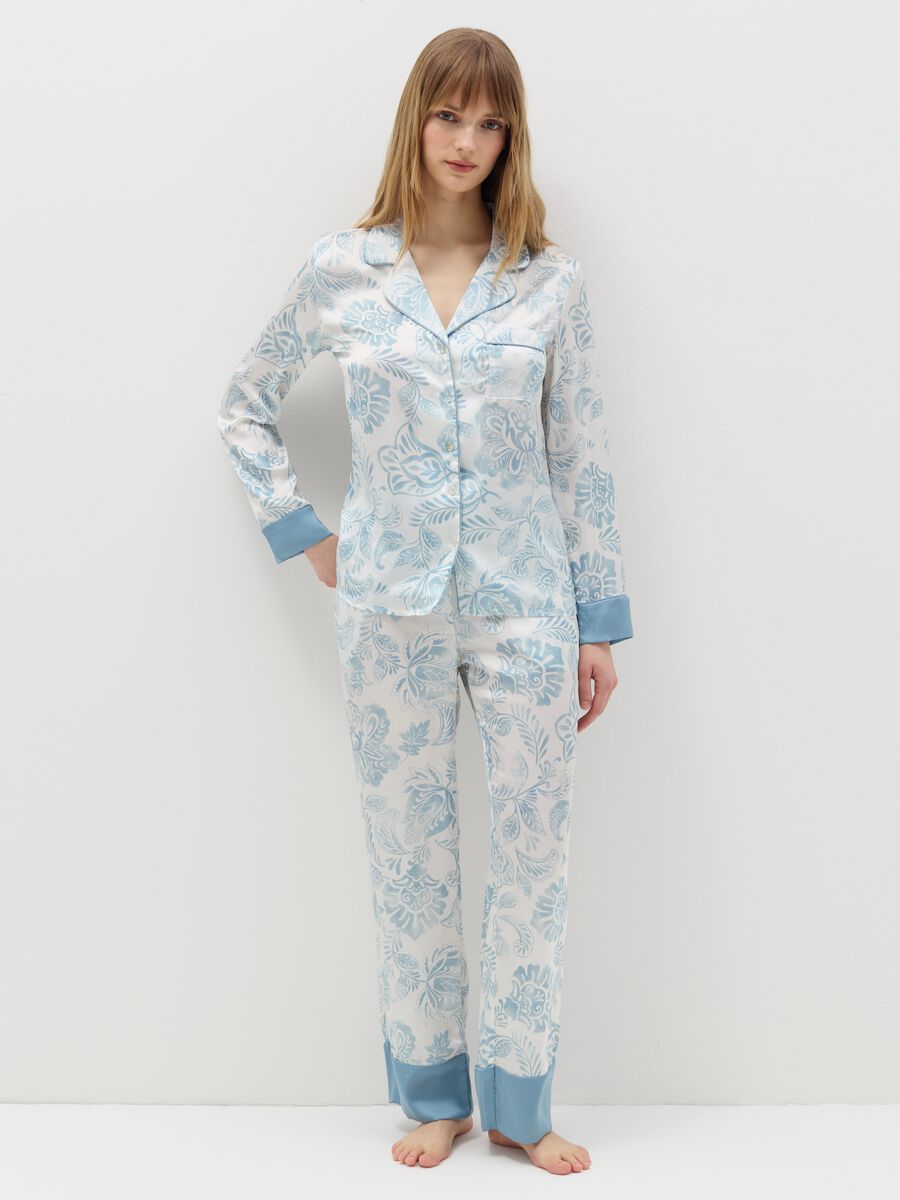 Pyjama top with floral print_0