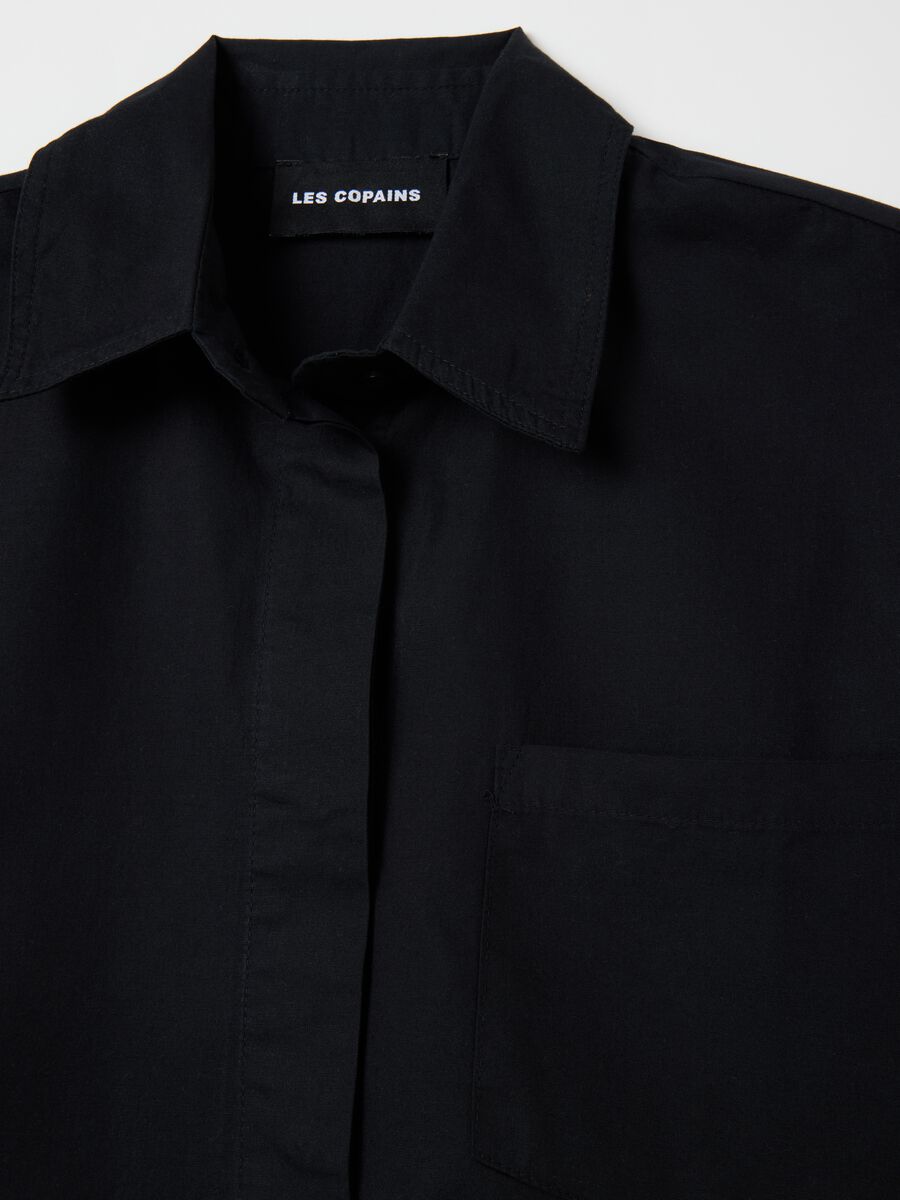 Black short-sleeved shirt in cotton_5