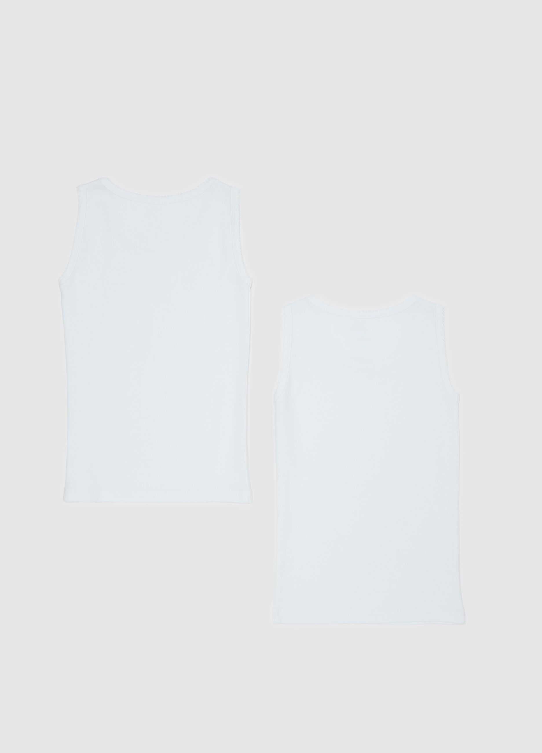 Bipack canotte in cotone bio con fiocchetto