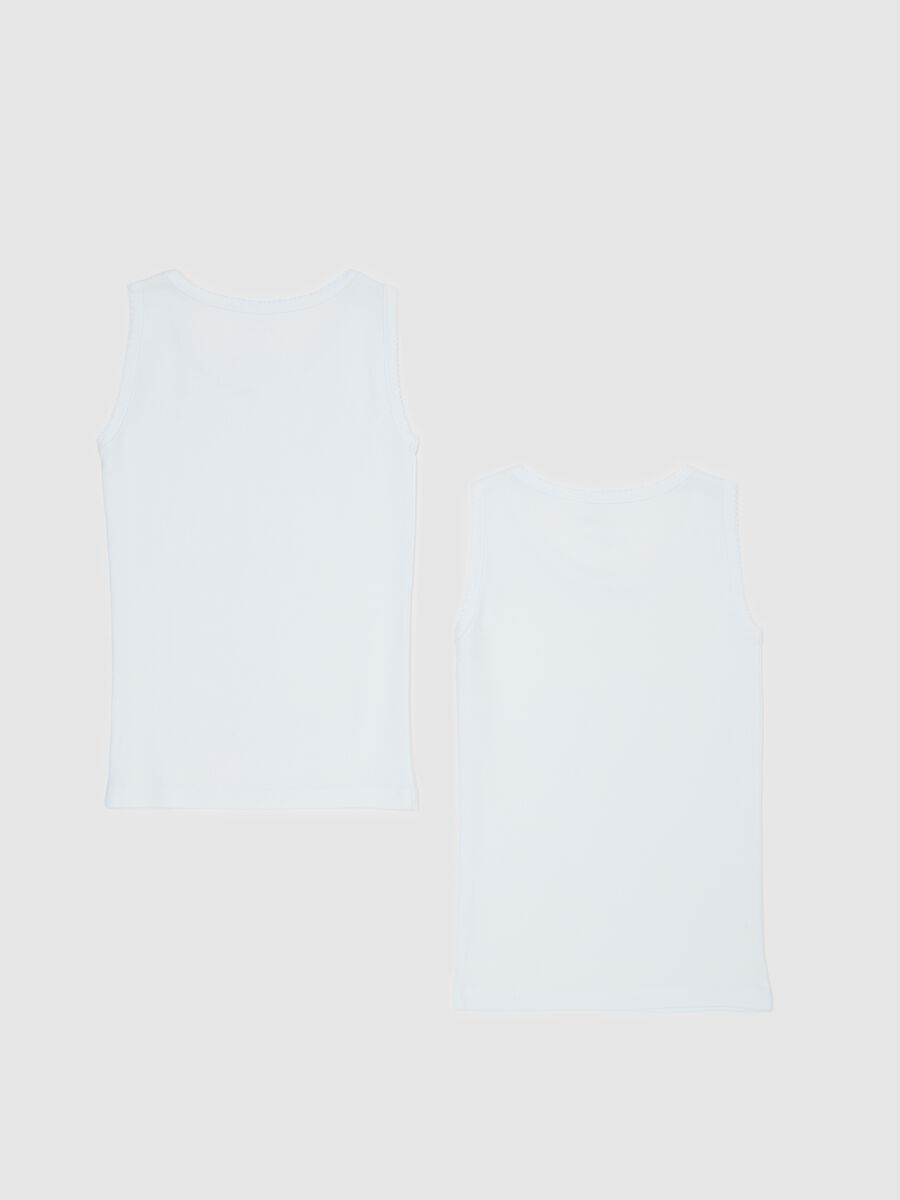 Two-pack vests in organic cotton with bow_1