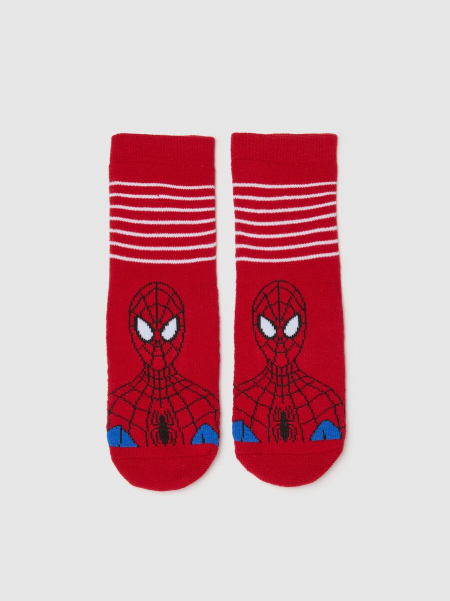 Children's Red Anti-Slip Cotton Blend Socks_0