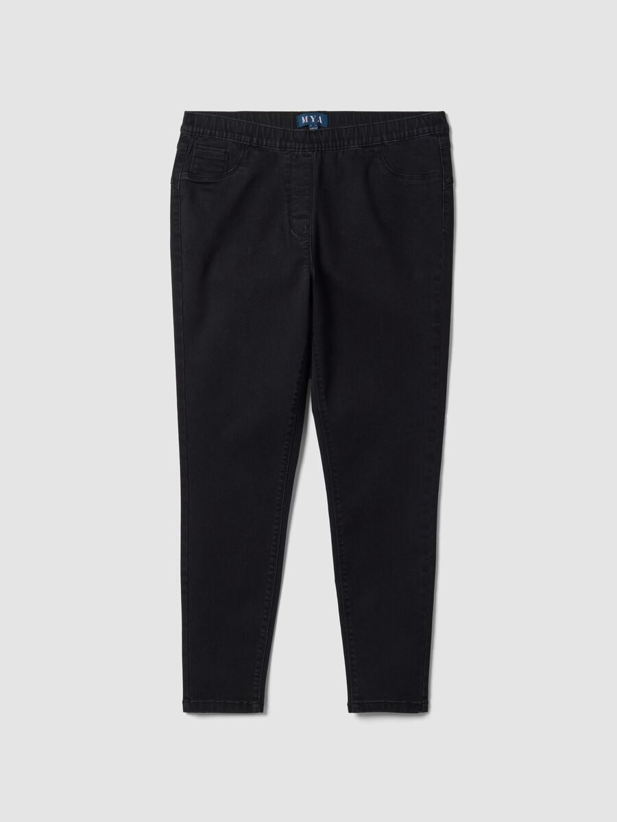Jeggings neri skinny in cotone e viscosa elasticizzata_4
