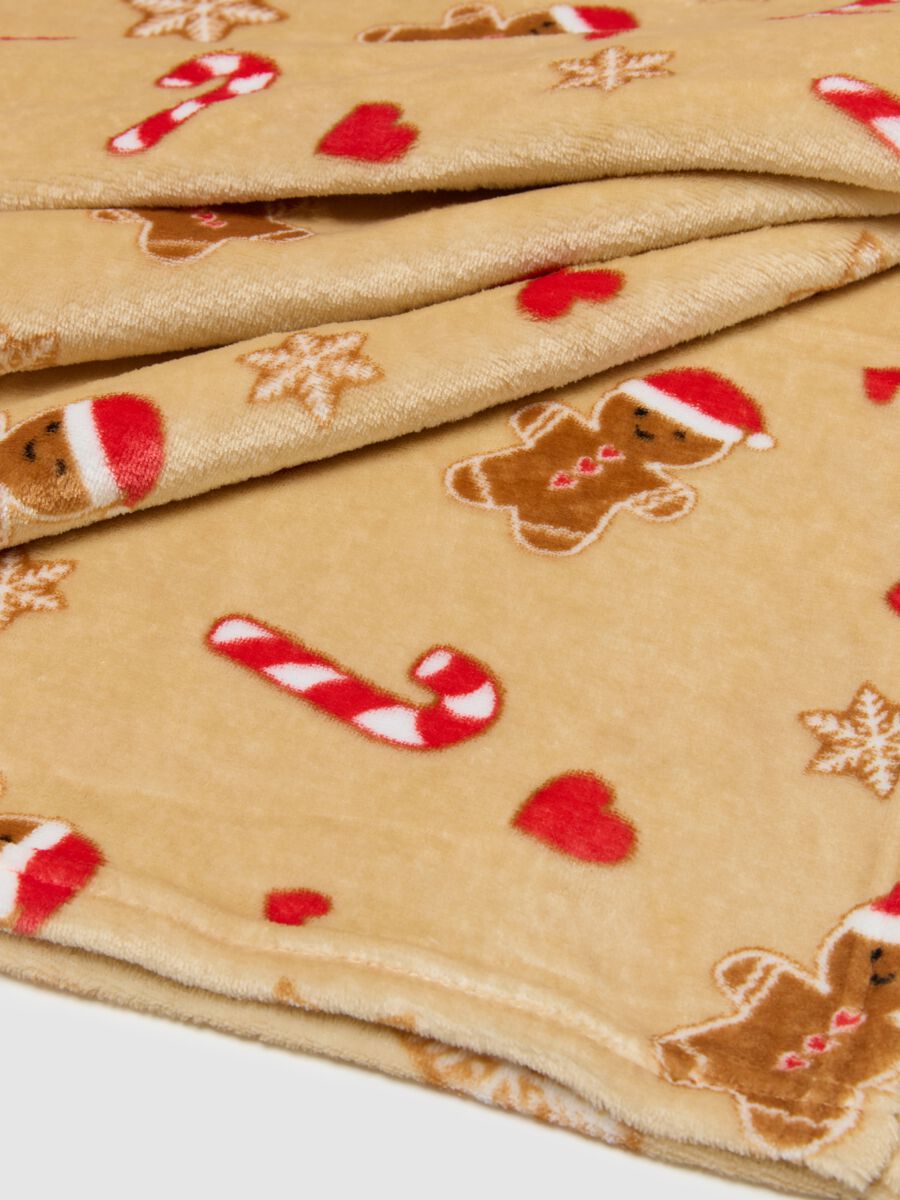 Red Beige Blanket with Prints_1