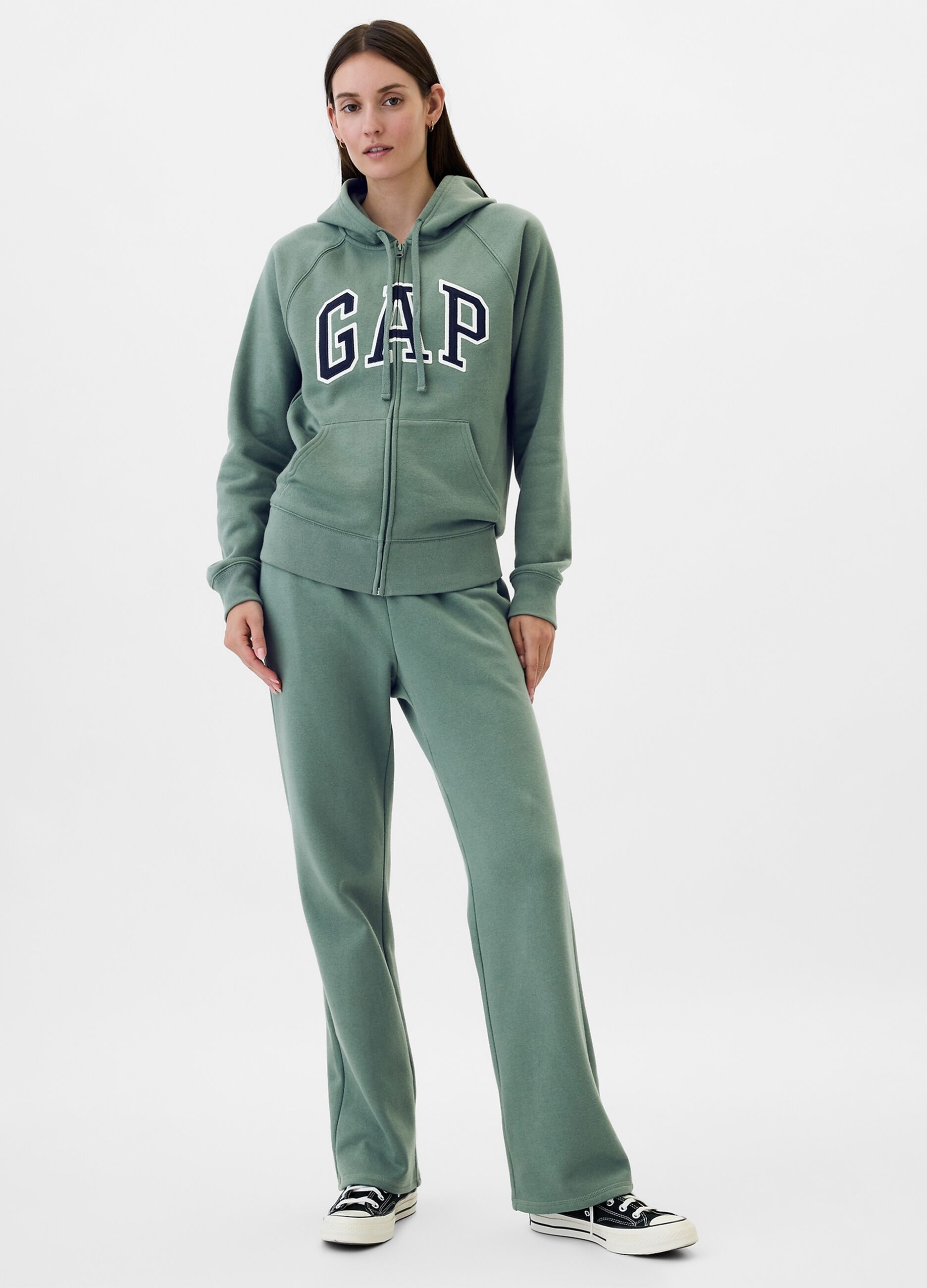 Sweatshirt with hood and logo embroidery