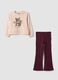 Pink pure cotton jogger set with squirrel print_0