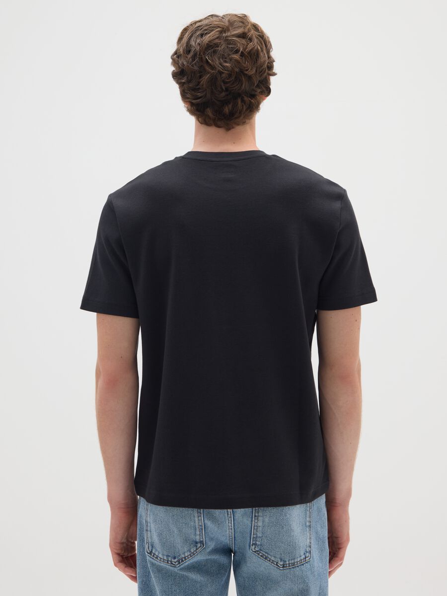 Black pure cotton regular fit T-shirt_2