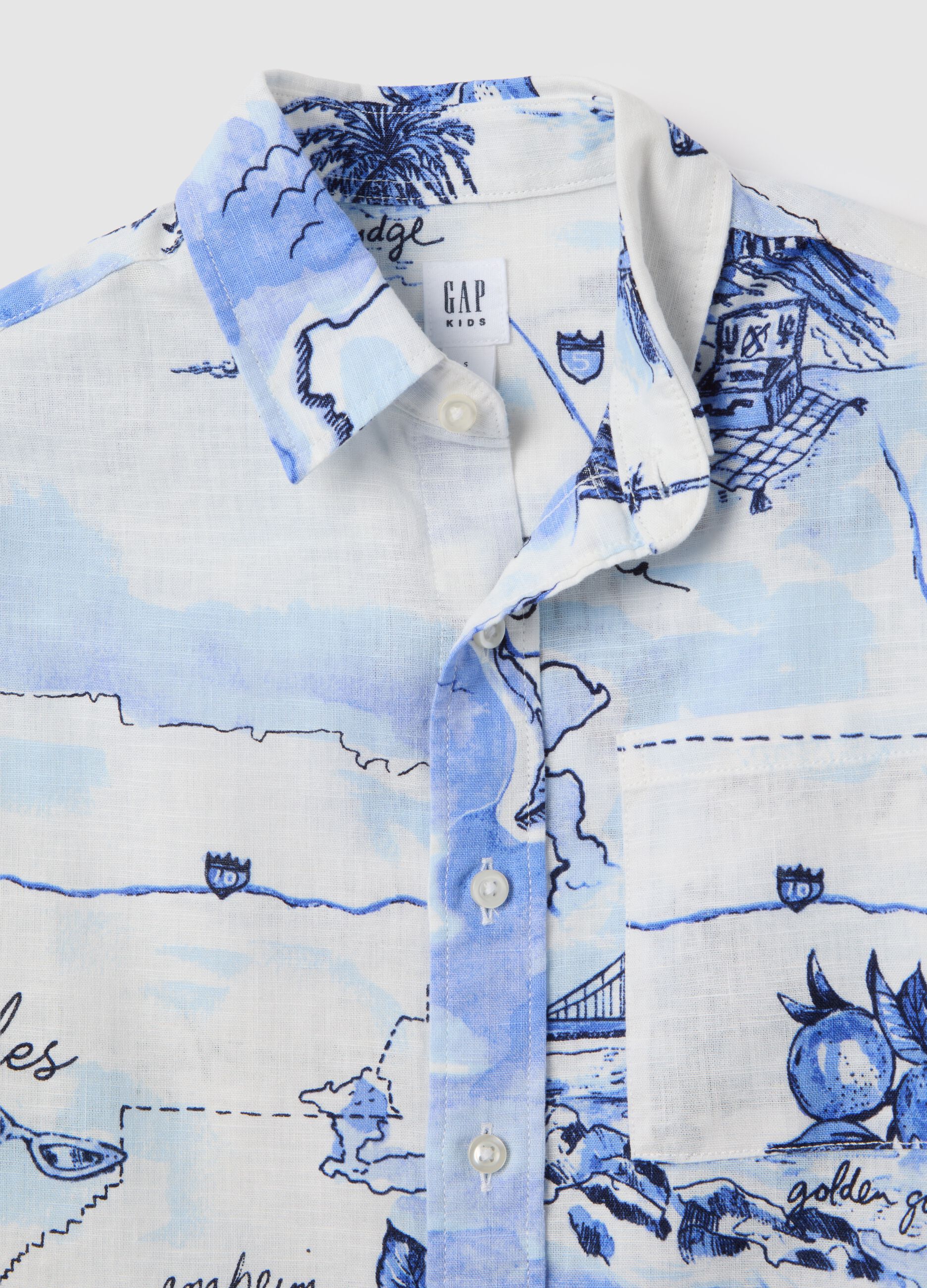 Los Angeles Themed Shirt in White and Blue