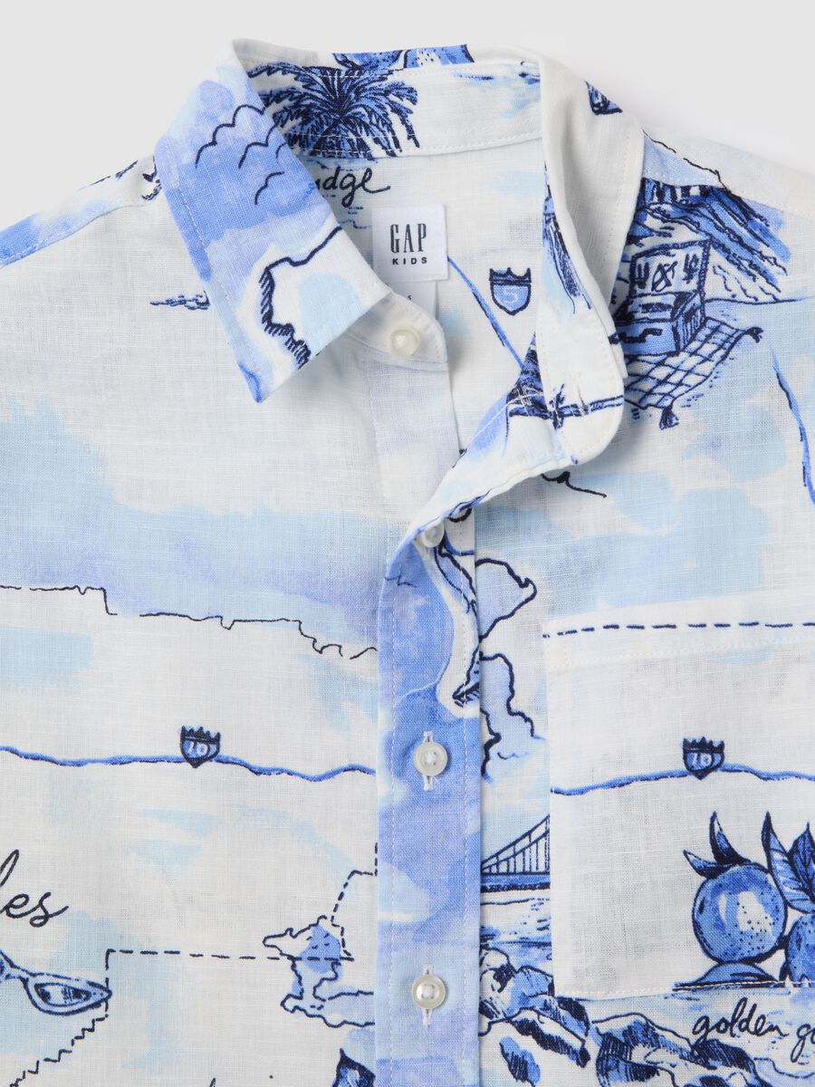 Los Angeles Themed Shirt in White and Blue_2