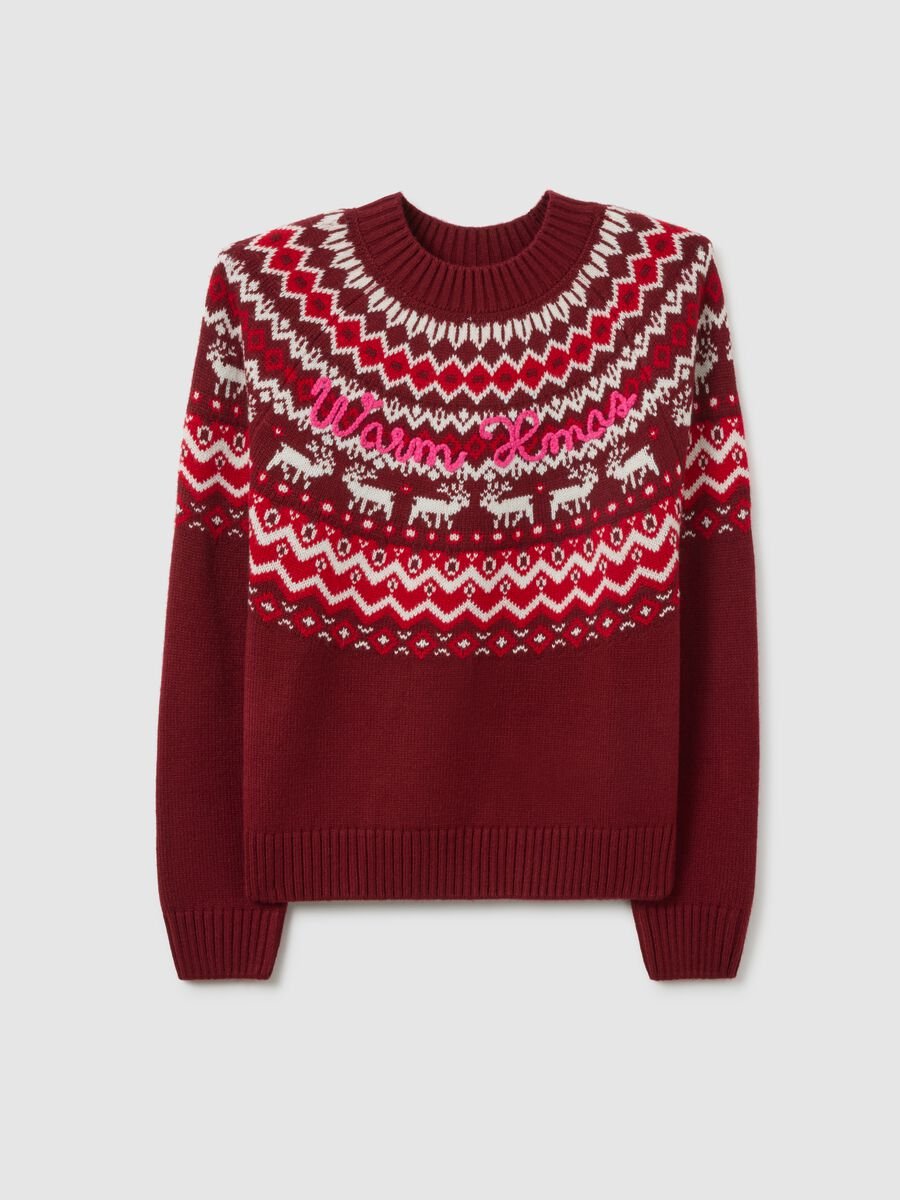 Multicolour Regular Fit Christmas Crew Neck Jumper_5