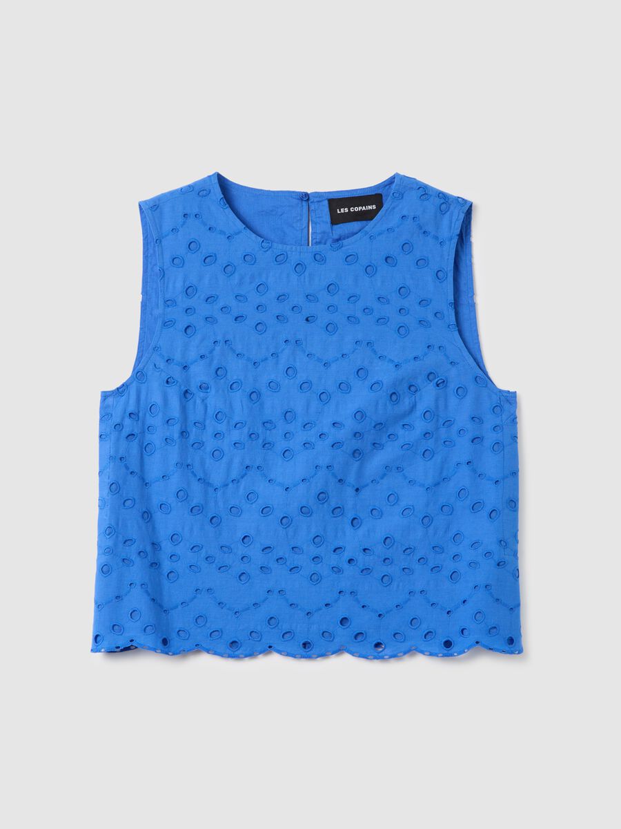 Women's summer set in pure blue cotton regular fit with pattern_4