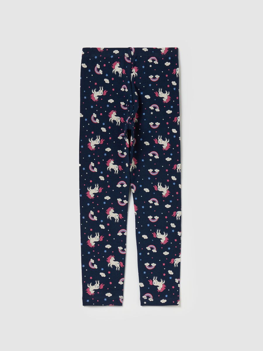 Printed stretch cotton leggings_1