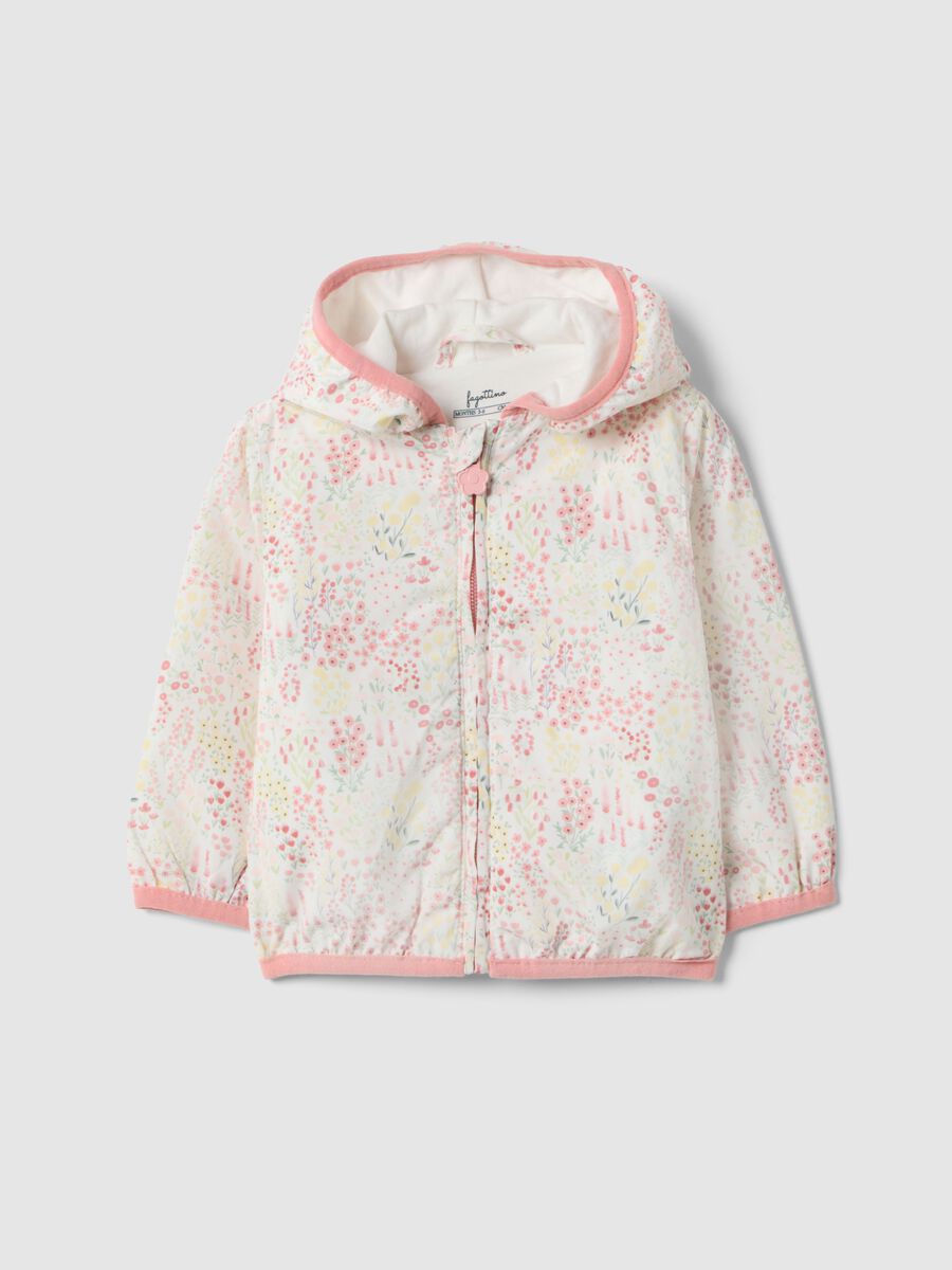 Giacca in tessuto multicolor regular fit con cappuccio per bimba_0