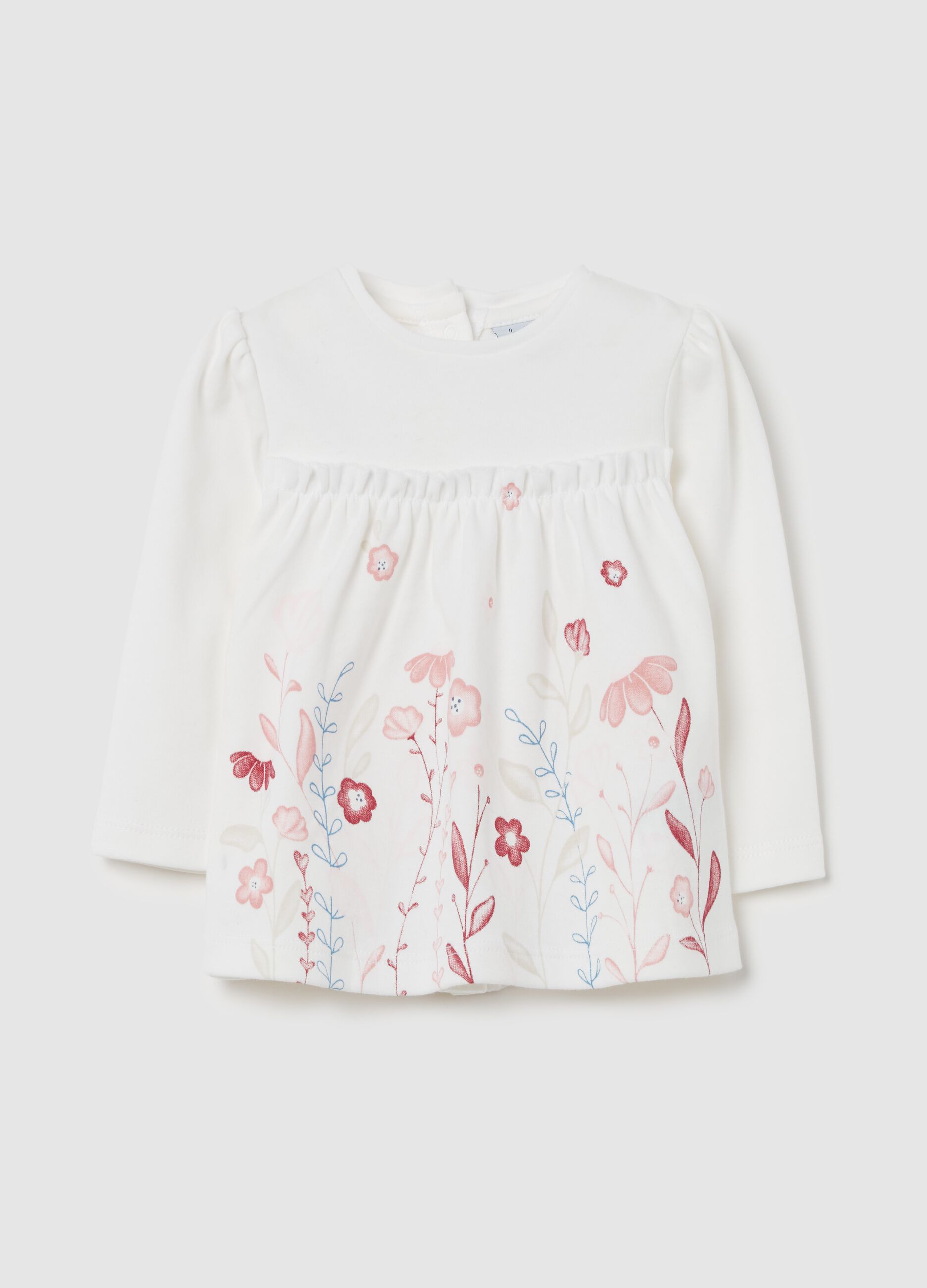 Floral T-shirt in organic cotton