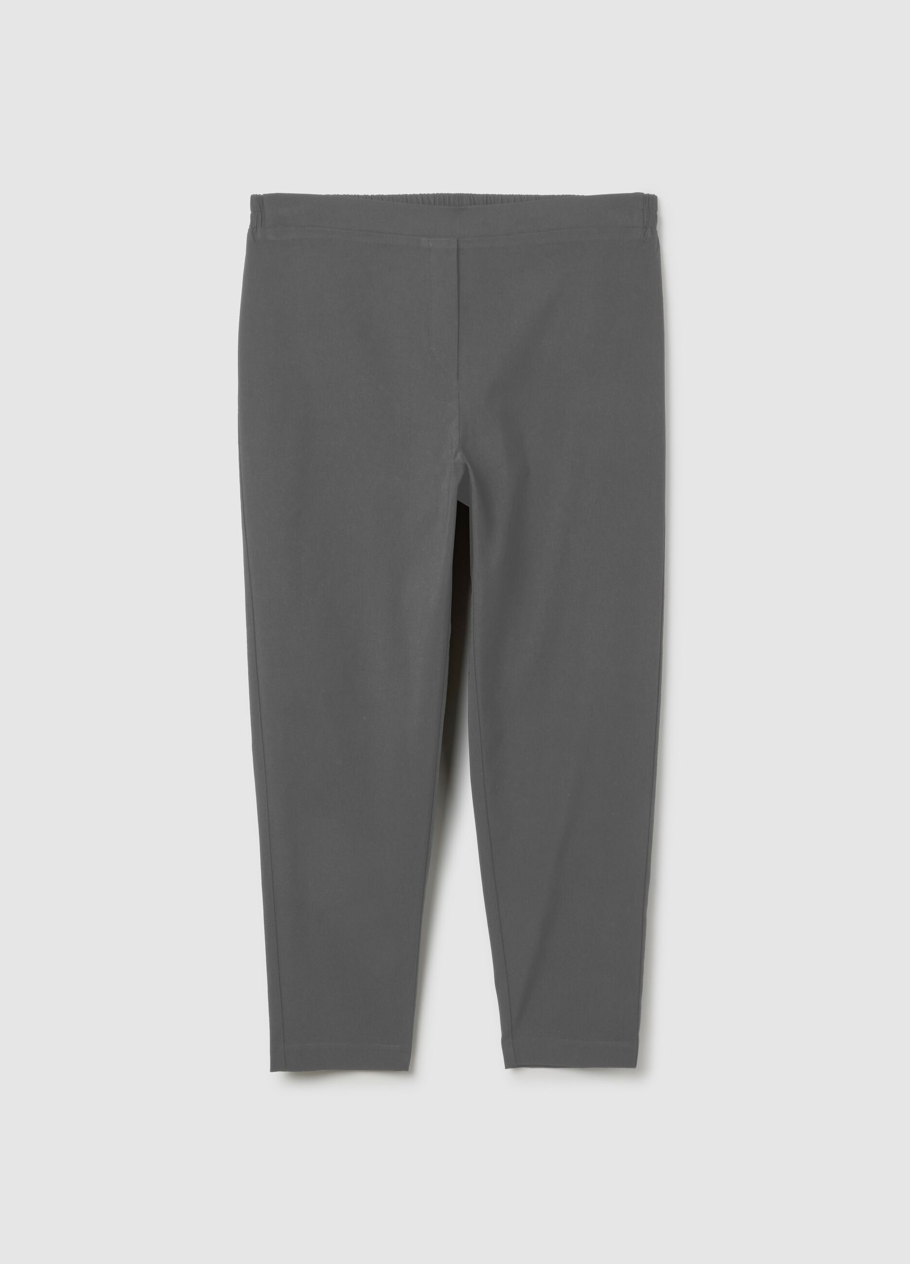 Grey Viscose Blend Regular Fit Leggings