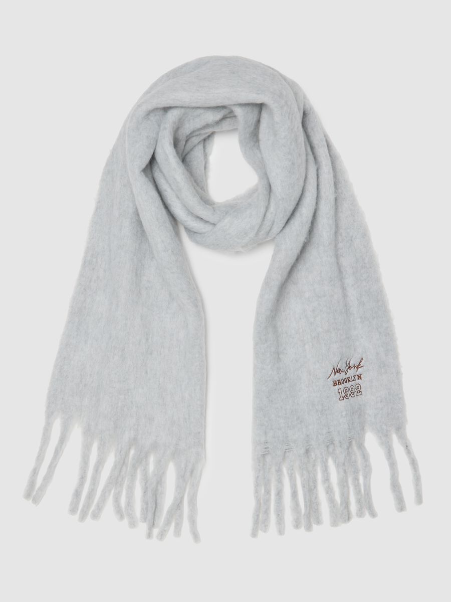 Grey Scarf in Soft Fabric_0