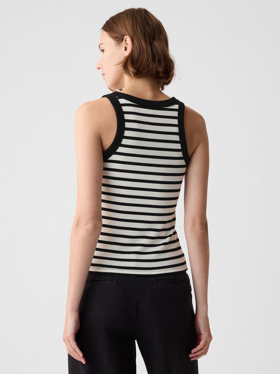 Ribbed tank top with halter neck_1