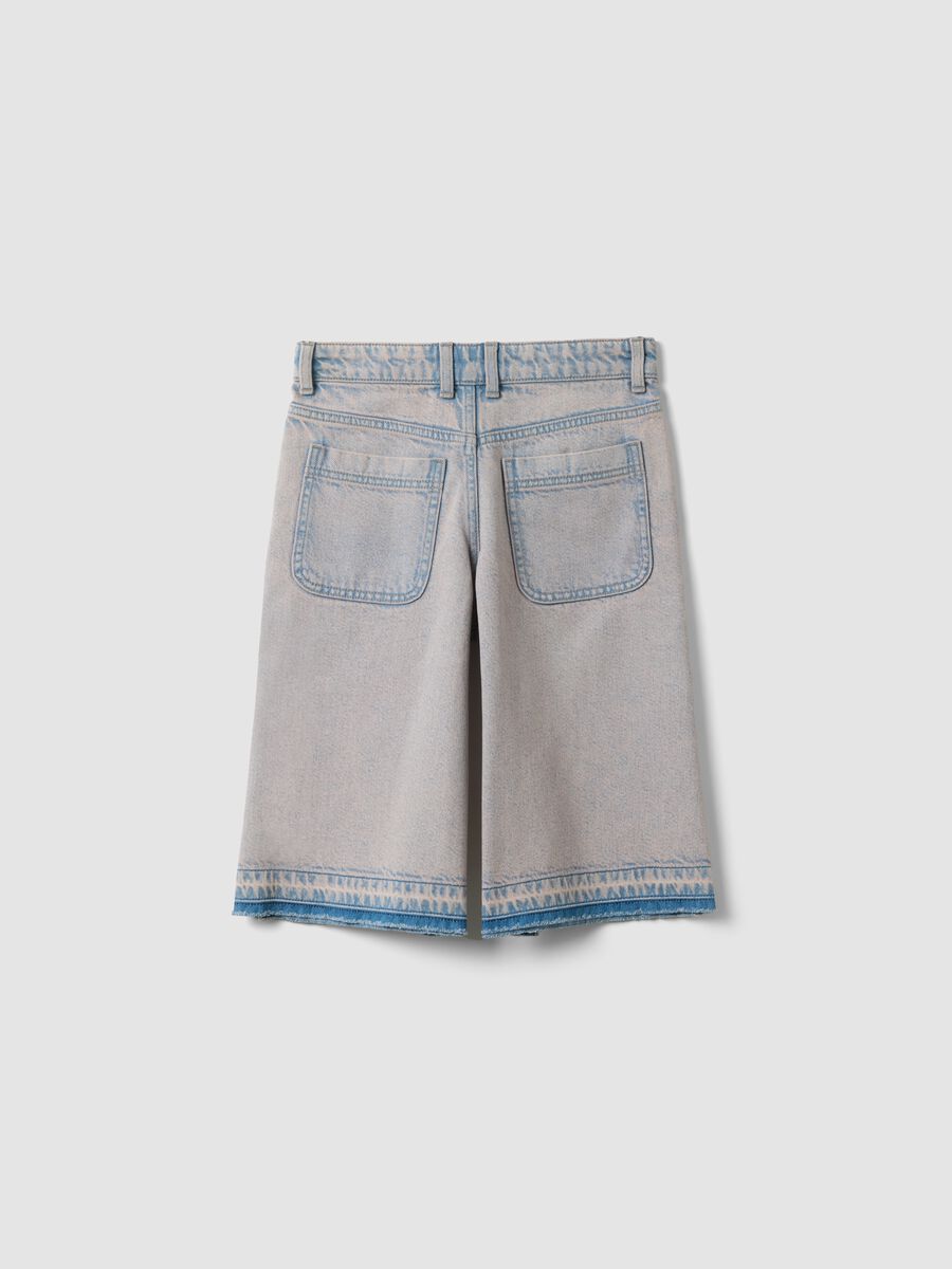 Shorts in denim grigio in puro cotone skater fit_4