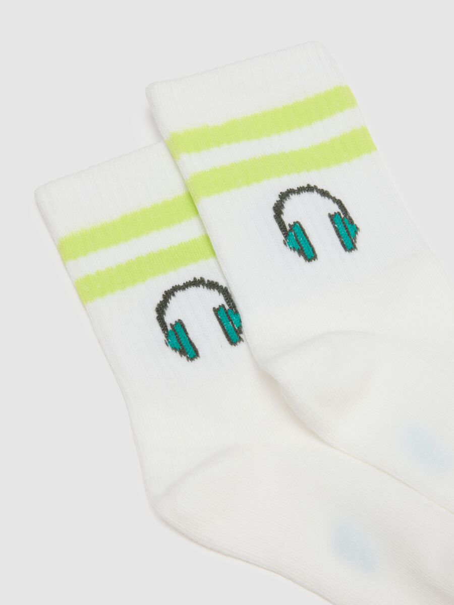 Children's multi-coloured stretch cotton short sock tripack_1