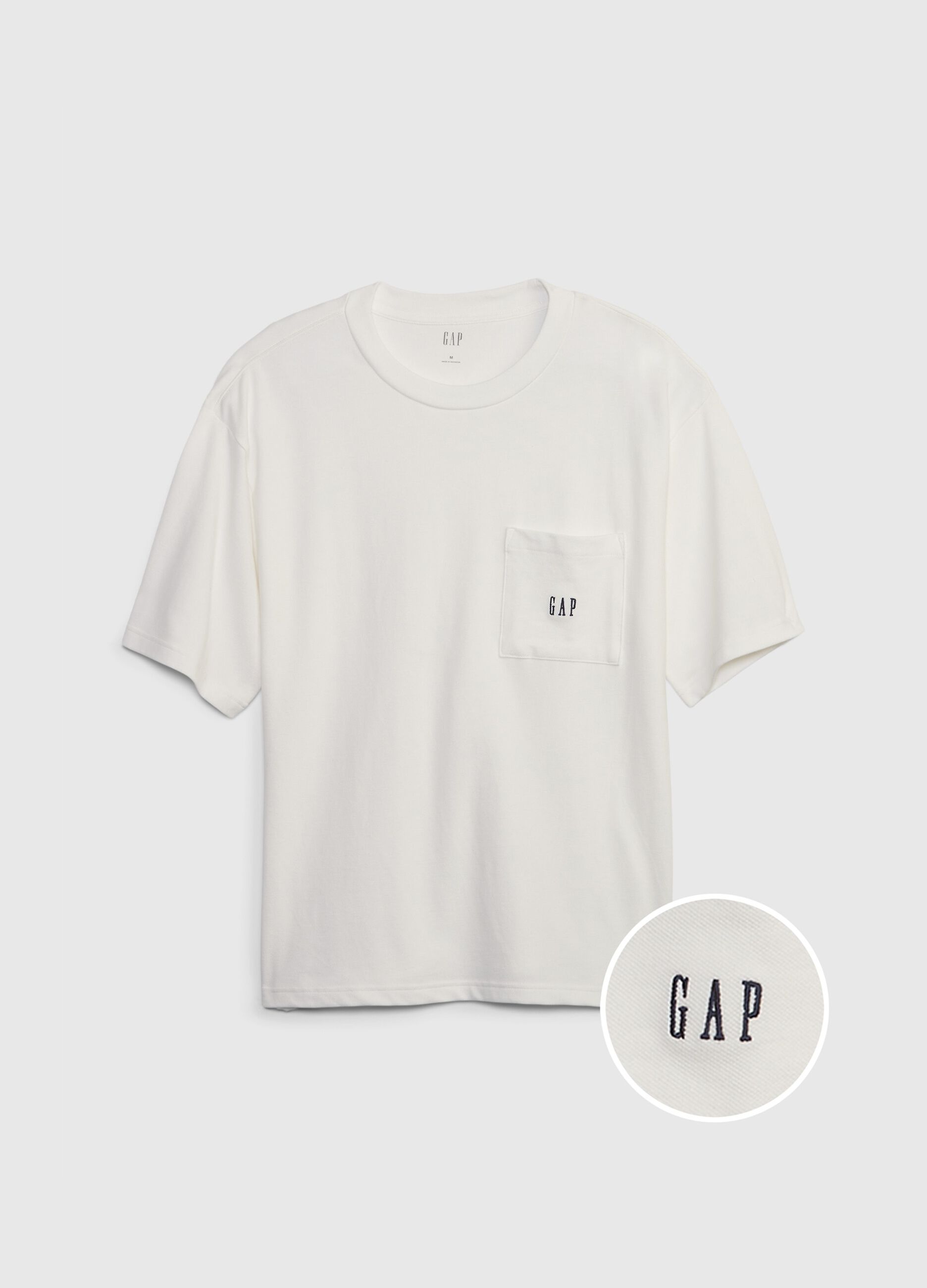 Piquet T-shirt with pocket and logo embroidery