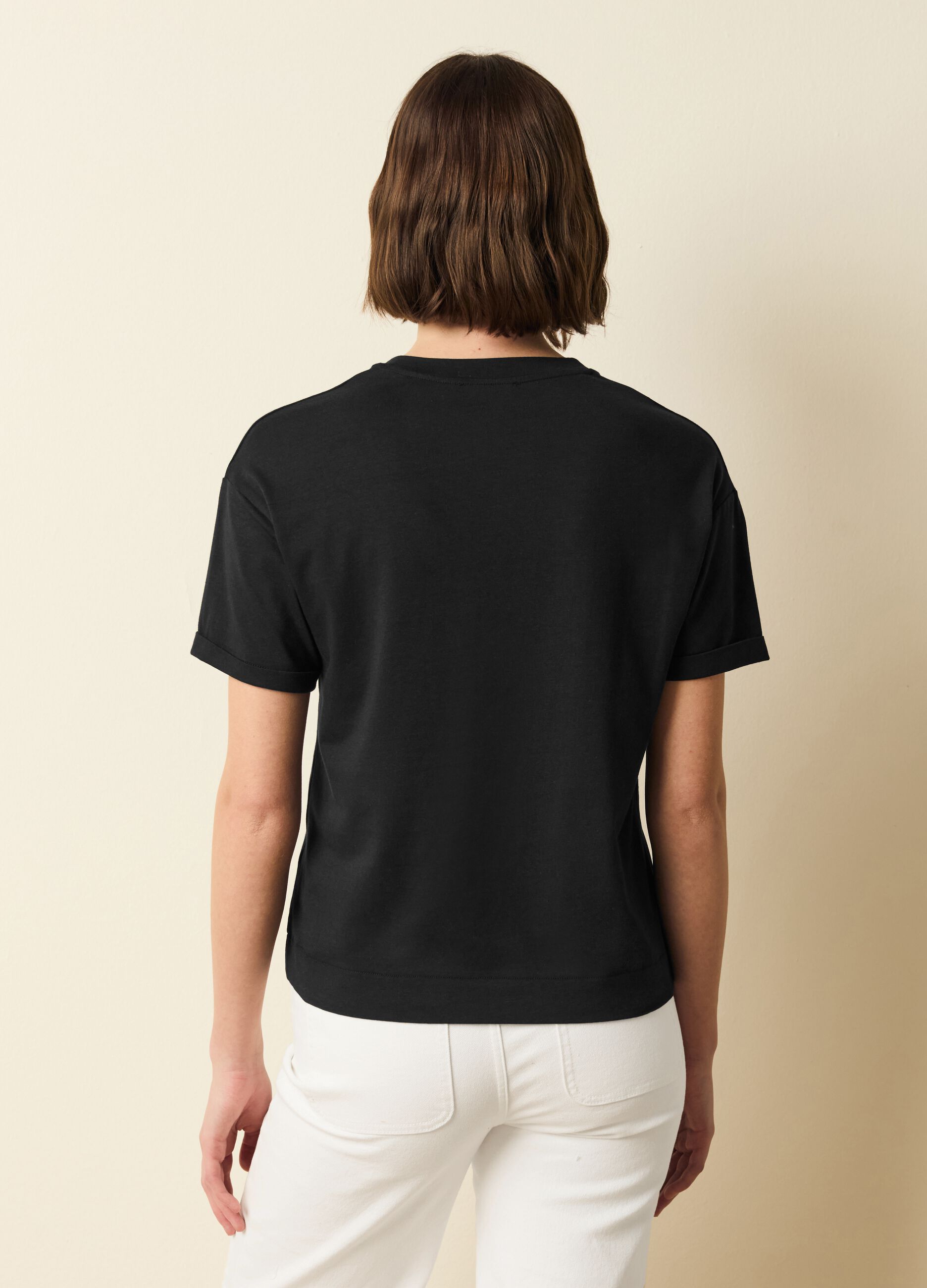 T-shirt in cotone e modal stretch