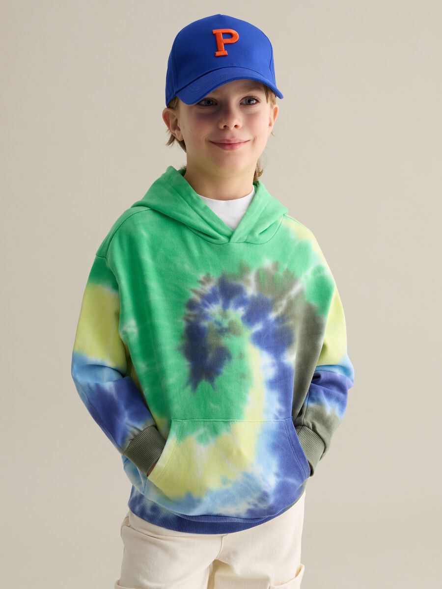 Tie Dye sweatshirt in French terry with hood_0