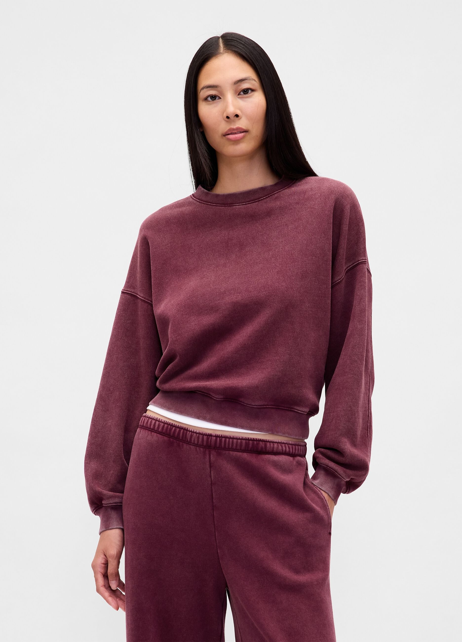Purple Cotton Blend Sweatshirt
