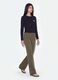 Jogger verde flare in cotone organico elasticizzato_3