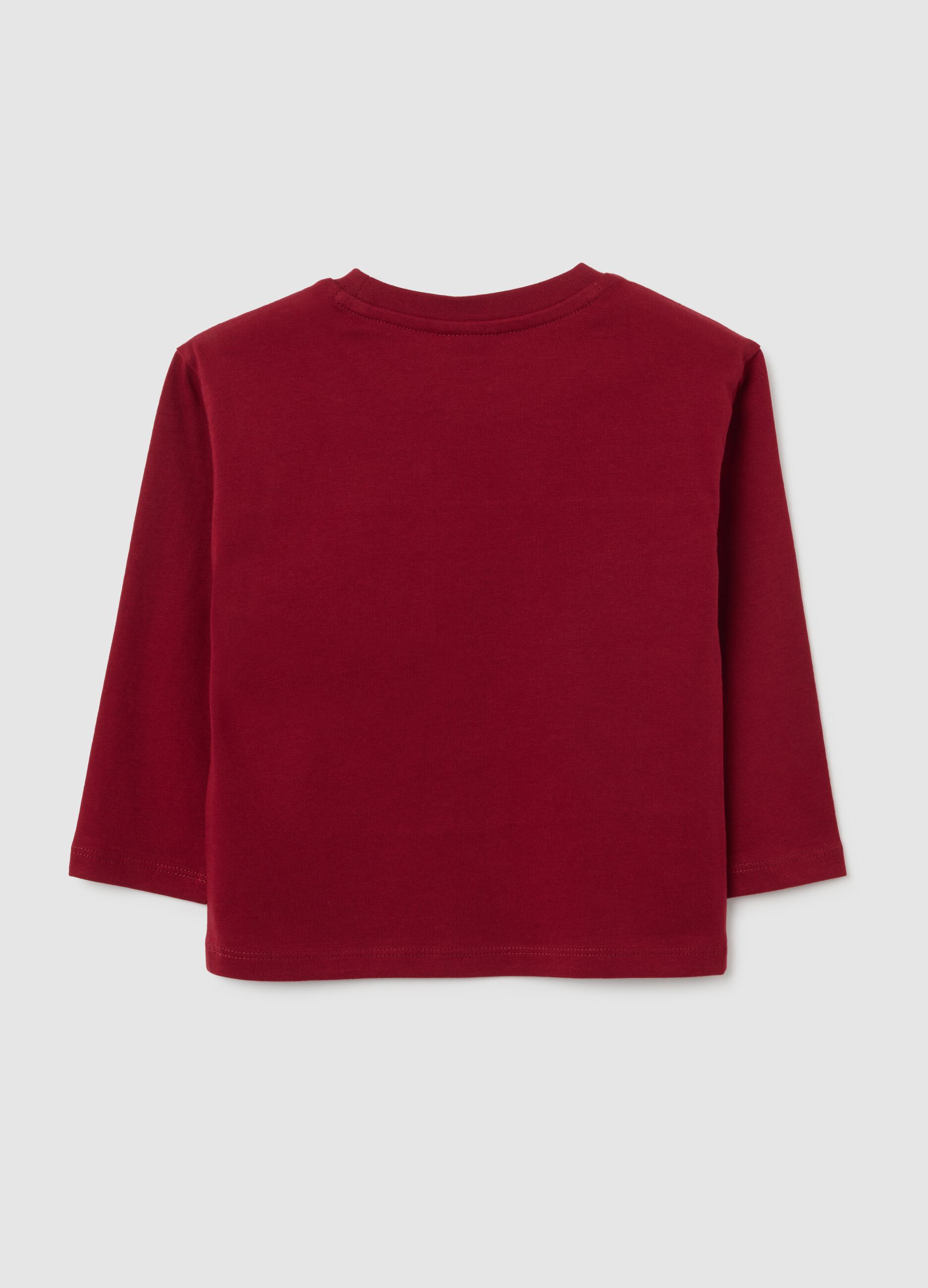 Maglietta in puro cotone rossa regular fit