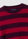 Maglia rossa in pura lana a righe con girocollo_1