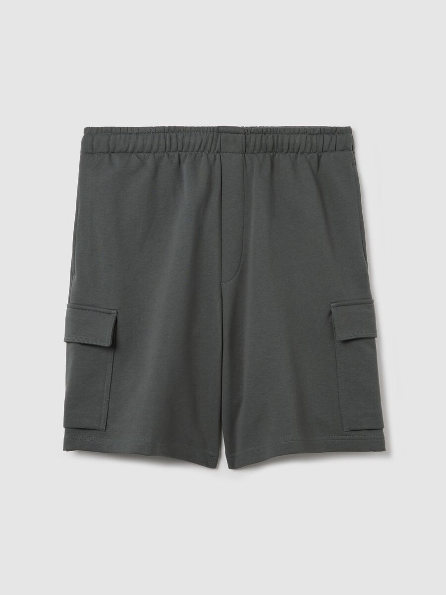 Cargo Bermuda shorts in fleece_0