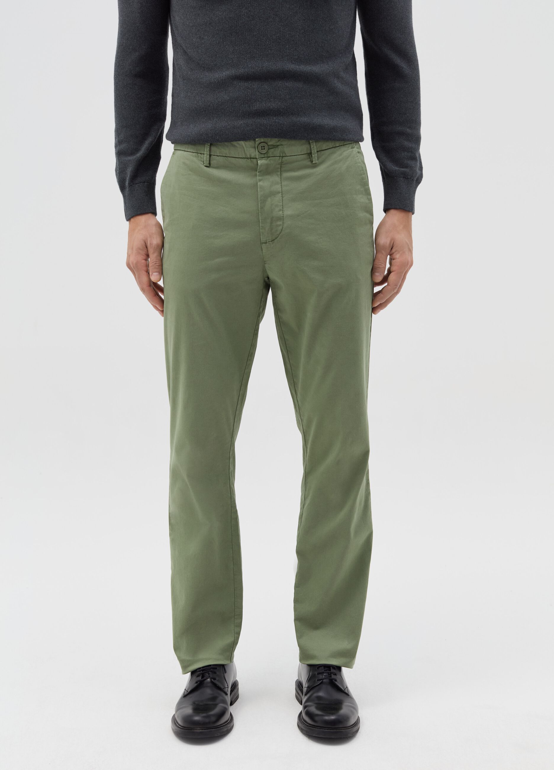 Slim-fit chino trousers in stretch cotton