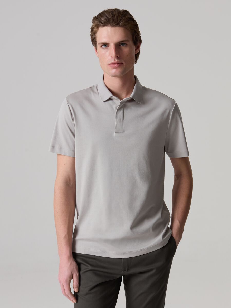 Contemporary polo shirt in mercerised cotton_0